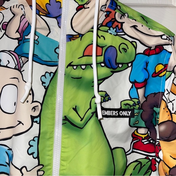 Member's Only X Nickelodeon RugRats All Over Print Windbreaker Hoodie Jacket- S - Picture 3 of 8